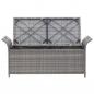 Preview:   Sitzbank mit Stauraum und Kissen Grau 138 cm Poly Rattan