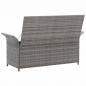 Preview:   Sitzbank mit Stauraum und Kissen Grau 138 cm Poly Rattan