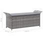 Preview:   Sitzbank mit Stauraum und Kissen Grau 138 cm Poly Rattan