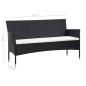 Preview: 4-tlg. Garten-Lounge-Set mit Auflagen Poly Rattan Schwarz
