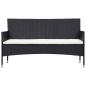 Preview: 4-tlg. Garten-Lounge-Set mit Auflagen Poly Rattan Schwarz