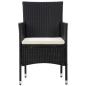 Preview: 4-tlg. Garten-Lounge-Set mit Auflagen Poly Rattan Schwarz