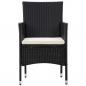 Preview: 5-tlg. Garten-Lounge-Set mit Auflagen Poly Rattan Schwarz