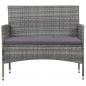 Preview: 5-tlg. Garten-Lounge-Set mit Auflagen Poly Rattan Grau