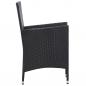 Preview: 9-tlg. Garten-Essgruppe Poly Rattan Schwarz