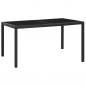 Preview: 7-tlg. Garten-Essgruppe Poly Rattan Schwarz 