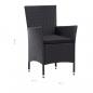 Preview: 7-tlg. Garten-Essgruppe Poly Rattan Schwarz 