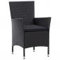 Preview: 7-tlg. Garten-Essgruppe Poly Rattan Schwarz 