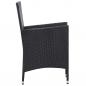 Preview: 7-tlg. Garten-Essgruppe Poly Rattan Schwarz 