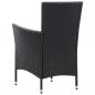 Preview: 7-tlg. Garten-Essgruppe Poly Rattan Schwarz 