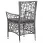 Preview: 7-tlg. Garten-Essgruppe Poly Rattan Grau