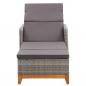 Preview: ARDEBO.de - Sonnenliege Poly Rattan und Massivholz Akazie Grau
