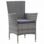 Preview: 7-tlg. Garten-Essgruppe mit Auflagen Poly Rattan Grau 