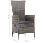 Preview: ARDEBO.de - 7-tlg. Garten-Essgruppe mit Kissen Poly-Rattan Grau