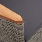 Preview: 7-tlg. Garten-Essgruppe mit Kissen Poly-Rattan Grau