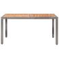 Preview: 7-tlg. Garten-Essgruppe mit Kissen Poly-Rattan Grau