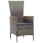 Preview: 7-tlg. Garten-Essgruppe mit Kissen Poly-Rattan Grau