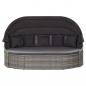 Preview: Outdoor-Loungebett mit Dach Grau