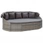 Preview: Outdoor-Loungebett mit Dach Grau