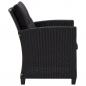 Preview: 6-tlg. Garten-Sofagarnitur mit Auflagen Poly Rattan Schwarz