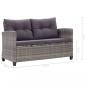 Preview: 2-Sitzer-Gartensofa mit Kissen Grau 124 cm Poly Rattan