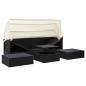 Preview: Garten-Sonneninsel mit Dach Schwarz Poly Rattan