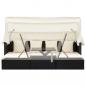 Preview: Garten-Sonneninsel mit Dach Schwarz Poly Rattan