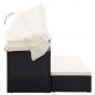 Preview: Garten-Sonneninsel mit Dach Schwarz Poly Rattan