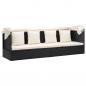 Preview: Garten-Sonneninsel mit Dach Schwarz Poly Rattan
