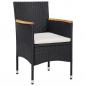 Preview: Garten-Essstühle 2 Stk. Poly Rattan Schwarz