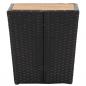 Preview: Beistelltisch Schwarz 41,5×41,5×43 cm Poly Rattan & Massivholz