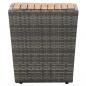 Preview: Beistelltisch Grau 41,5×41,5×43 cm Poly Rattan & Massivholz