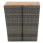 Preview: Beistelltisch Grau 41,5×41,5×43 cm Poly Rattan & Massivholz