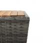 Preview: Beistelltisch Grau 41,5×41,5×43 cm Poly Rattan & Massivholz