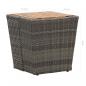 Preview: Beistelltisch Grau 41,5×41,5×43 cm Poly Rattan & Massivholz