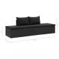 Preview: Sonnenliege mit Auflage Poly Rattan Schwarz