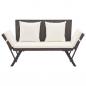 Preview: Gartenbank mit Auflagen 176 cm Braun Poly Rattan