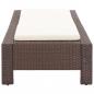 Preview: Sonnenliege mit Auflage Braun Poly Rattan