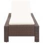 Preview: Sonnenliege mit Auflage Braun Poly Rattan