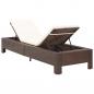 Preview: Sonnenliege mit Auflage Braun Poly Rattan
