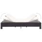 Preview: 2-Personen-Sonnenliege mit Auflage Schwarz Poly Rattan