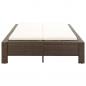 Preview: 2-Personen-Sonnenliege mit Auflage Braun Poly Rattan