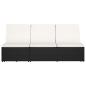 Preview: Sonnenliege mit Auflage Poly Rattan Schwarz
