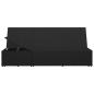 Preview: Sonnenliege mit Auflage Poly Rattan Schwarz