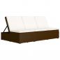Preview: Sonnenliege mit Auflage Poly Rattan Braun