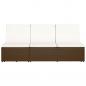 Preview: Sonnenliege mit Auflage Poly Rattan Braun