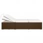 Preview: Sonnenliege mit Auflage Poly Rattan Braun