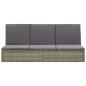 Preview: ARDEBO.de - Sonnenliege mit Auflage Poly Rattan Grau