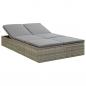 Preview: Sonnenliege mit Auflage Poly Rattan Grau