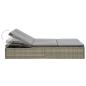 Preview: Sonnenliege mit Auflage Poly Rattan Grau